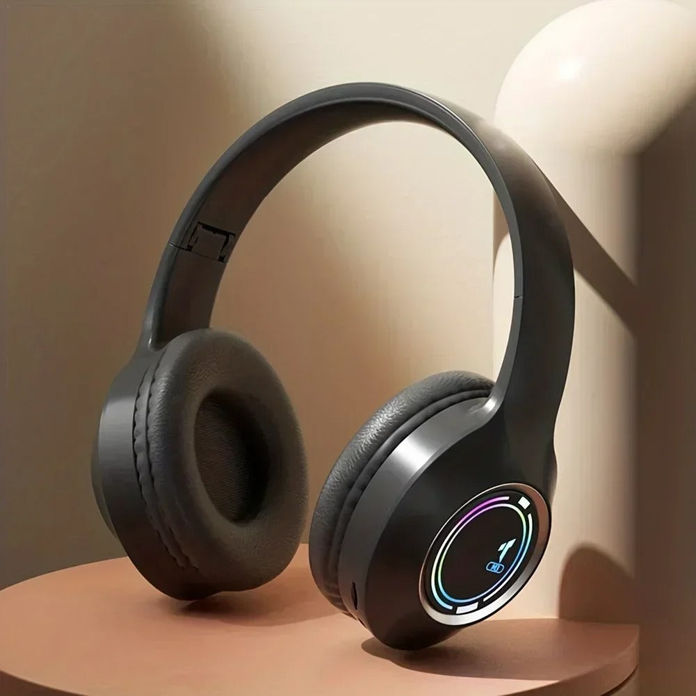 Bluetooth Headphones RGB Lighting Noise Cancellation Foldable Headsets Over Ear Stereo HIFI Sports Headset TF Music Player B39