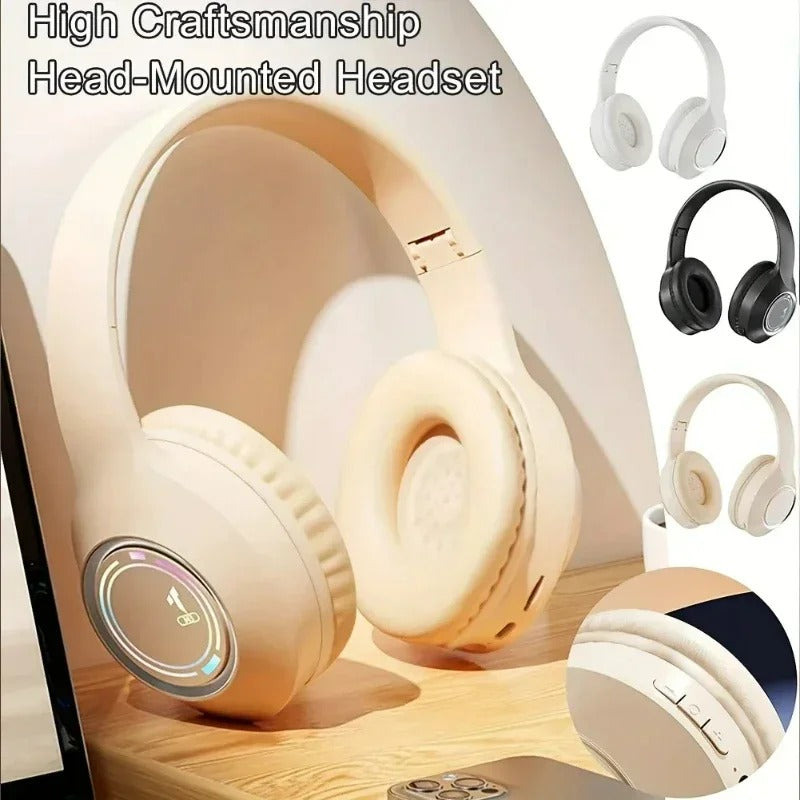 Bluetooth Headphones RGB Lighting Noise Cancellation Foldable Headsets Over Ear Stereo HIFI Sports Headset TF Music Player B39
