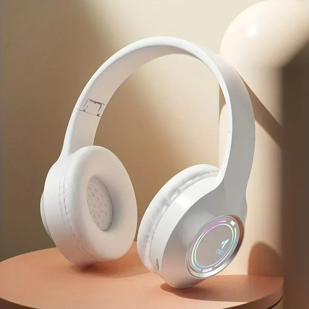 Bluetooth Headphones RGB Lighting Noise Cancellation Foldable Headsets Over Ear Stereo HIFI Sports Headset TF Music Player B39
